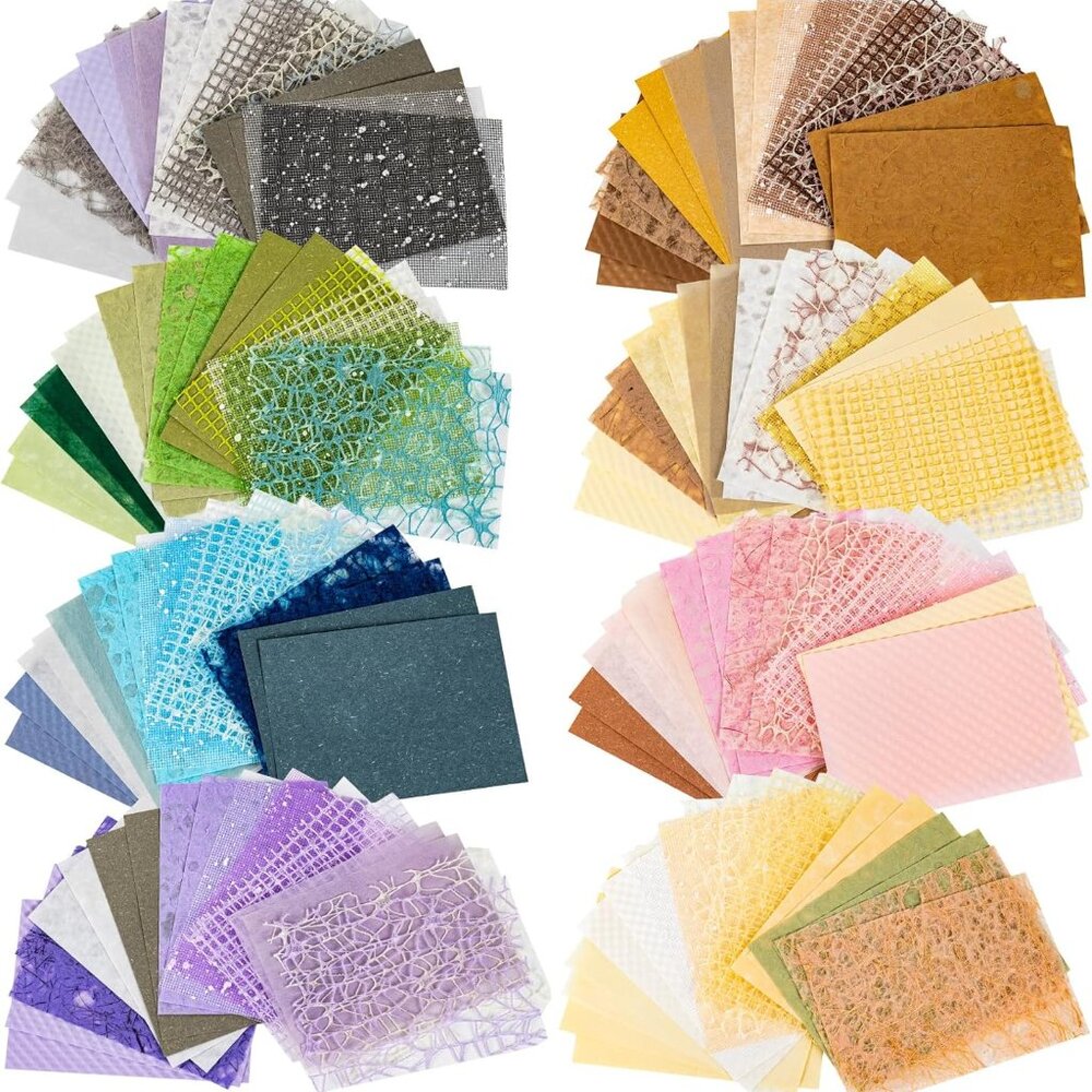 8 Pack Assorted Textured Scrapbook & Mesh Craft P… - image 1